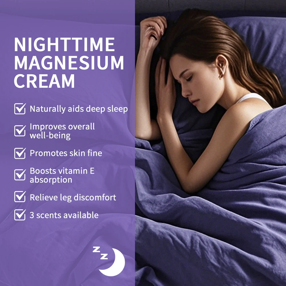 غسول المغنيسيوم الليلي كريم المغنيسيوم الخزامى الساقين الأسلحة العناية بالصدر المعونة الطبيعية للنوم العميق مرطب بعد إصلاح الشمس #4