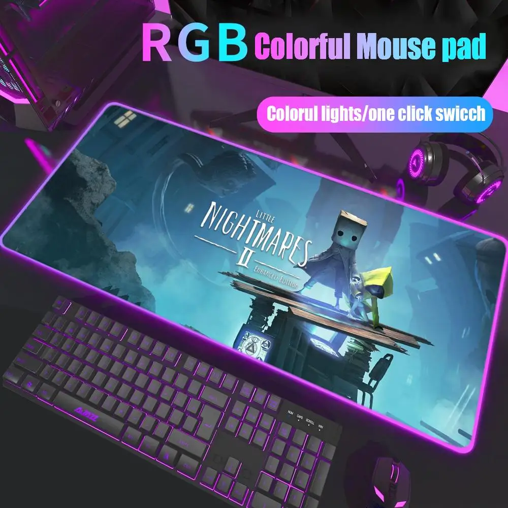 

Little Nightmares Mouse Pad Gamer Rgb Desk Mat Back Light Led Mousepad Setup Gaming Accessories Deskmat Big Mousepad Backlight