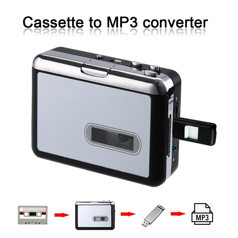 USB Cassette Tape Music Audio Player to MP3 Converter USB Cassette Player Capture Recorder to USB Flash Drive No PC