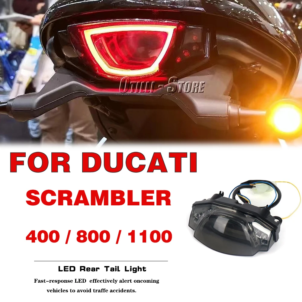 

Motorcycle Accessories For Ducati SCRAMBLER 400 SCRAMBLER 800 SCRAMBLER 1100 LED Rear Tail Light Brake Flashing Turn Signal Lamp