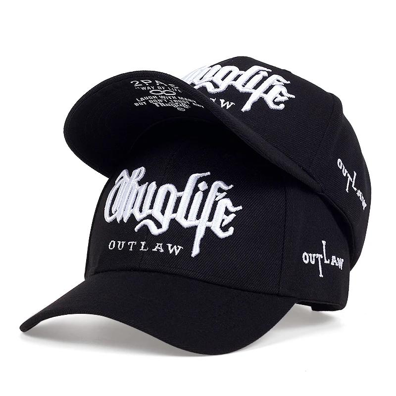 2024 Fashion Fastball CAP Thuglife Embroidery Hiphop Baseball Cap Snapback Hat Adult Outdoor Casual Sun Casual Bone Dropshipping