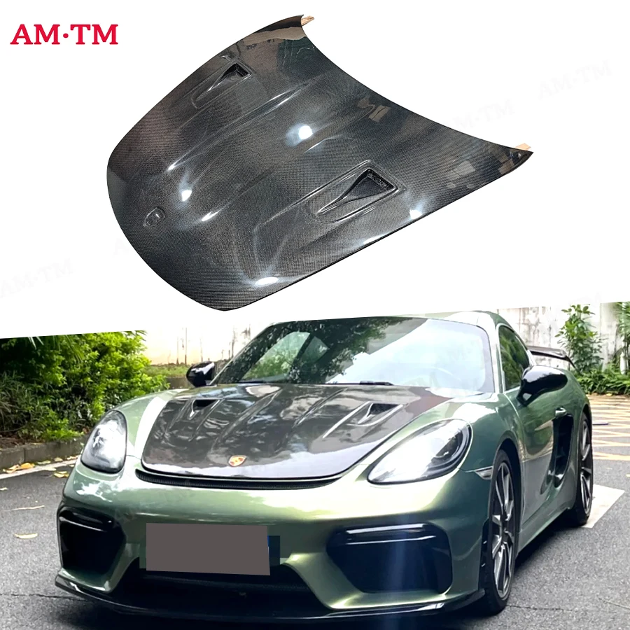 

Капот из углеродного волокна для Porsche 718 981 911, крышка двигателя Boxster Cayman, крышка двигателя из углеродного волокна, замена установки