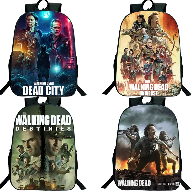 

The Walking Dead Backpack Hot Tv Show School Boys Girls School Bags 16inch Zipper Book Bags Laptop Knapsack Outdoor Mochila Gift