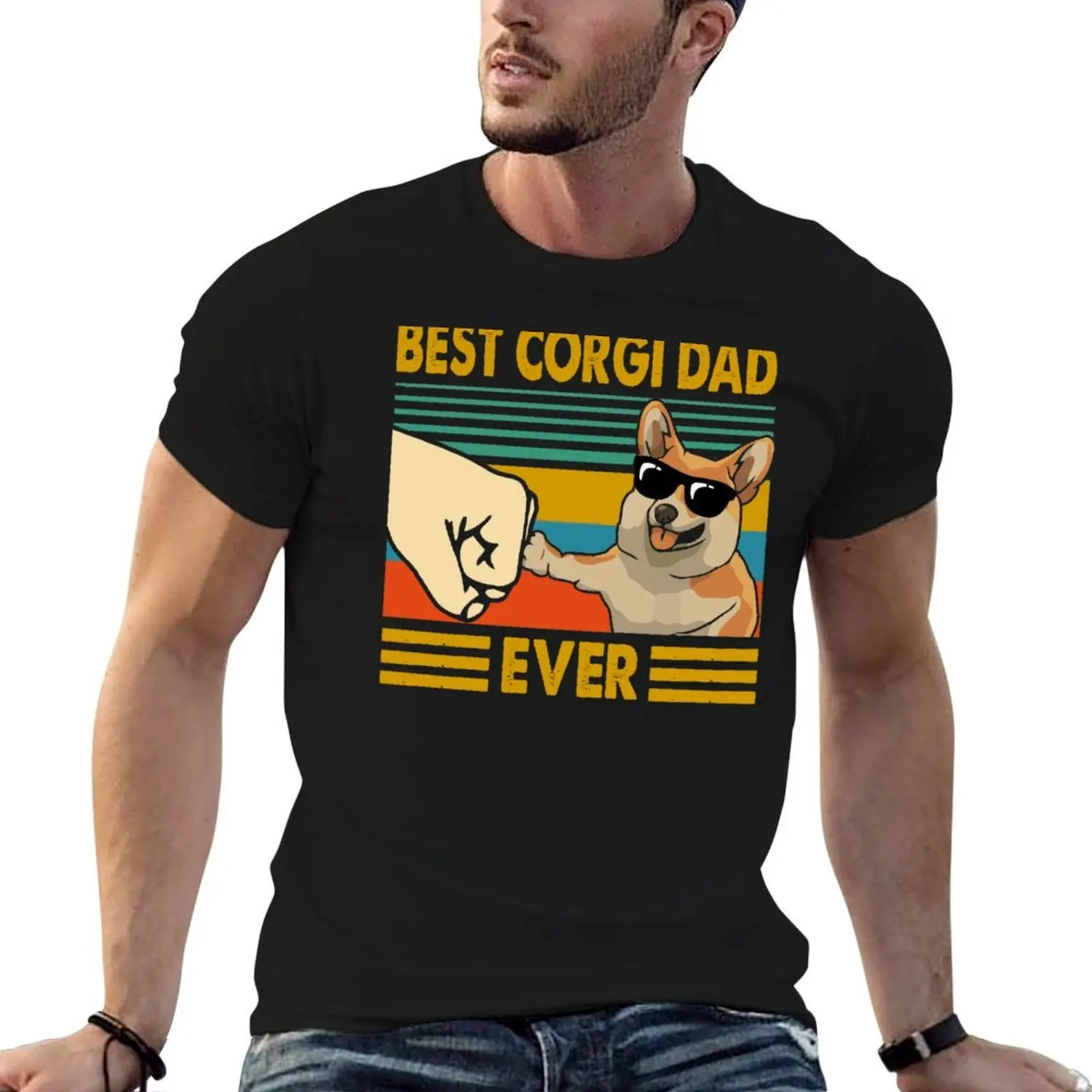 Best Corgi Dad Ever Funny Corgi Owner T-Shirt t shirts for man cotton cotton t shirt pack man graphic t shirt T-shirt