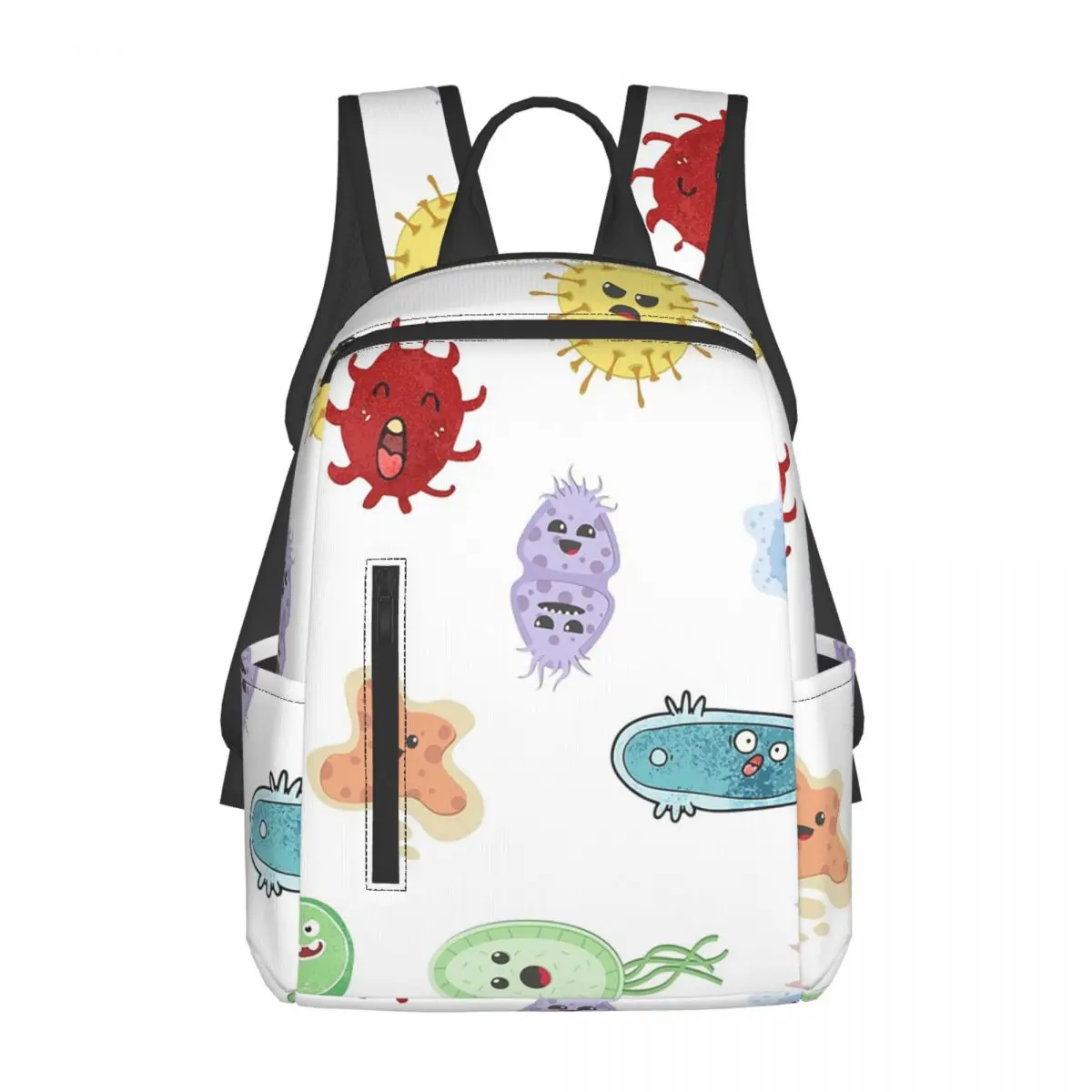 

Милый рюкзак с изображением микробов, бактерий, вирусов, Ecoli, микробиологический рюкзак, вместительный рюкзак для книг, школьная сумка, сумки на плечо для мужчин и женщин