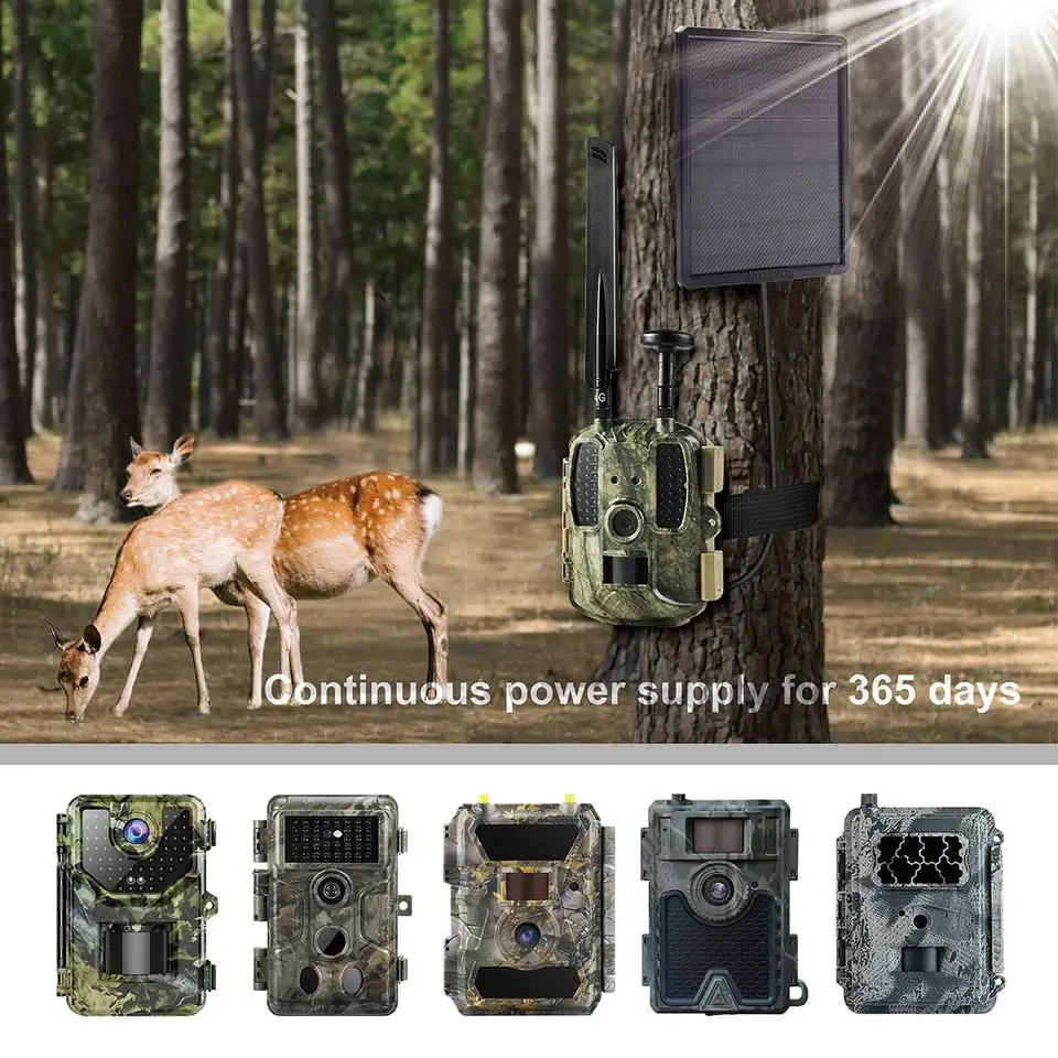 Solarladegerät-Set für Mobilfunk-Wegkamerafallen, Solarpanel mit Typ-C, USB-Schnellladung, 6 V, 9 V, 12 V, 10 W, 25000 mAh – Detail 2
