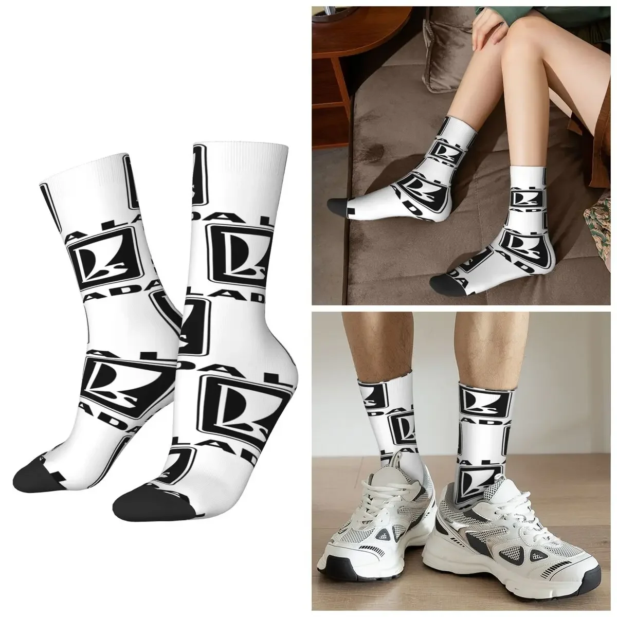 

Носки с логотипом Lada All Seasons 1980-х годов (черные), носки в стиле Харадзюку, носки в стиле хип-хоп для мужчин и женщин, подарки на День святого Валентина