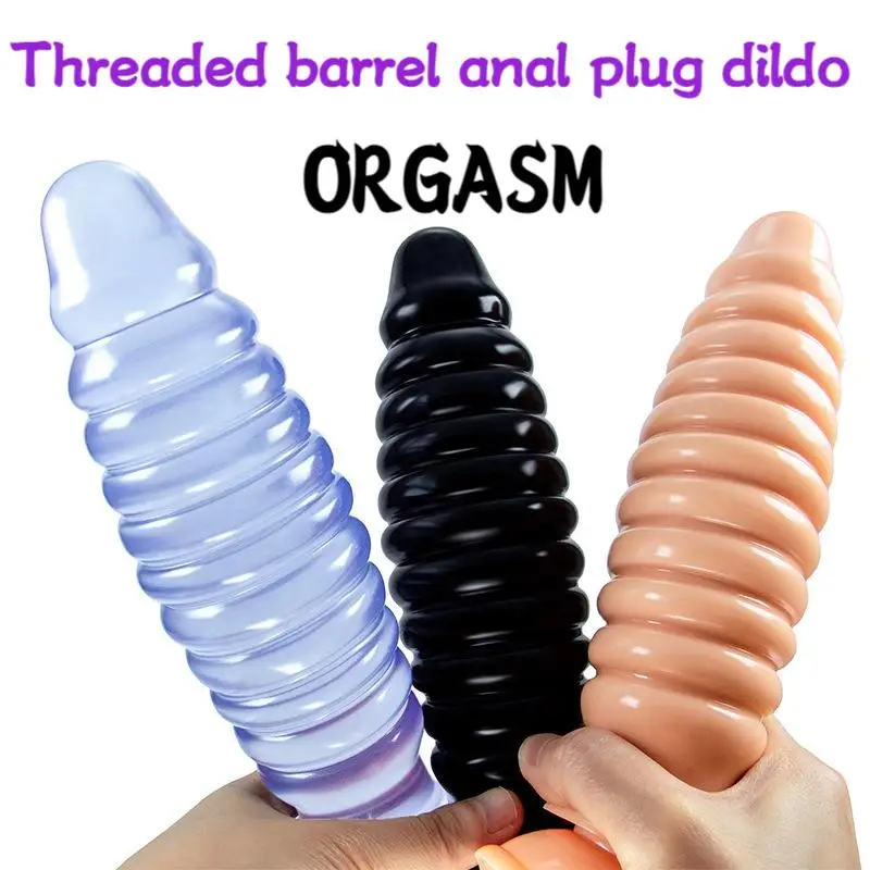 Threaded Barrel Anal Plug Dildo, SM Masturbation Silicone Rod for Women, 18+Adult Sex Toy, Prostate Stimulation Massager for Men