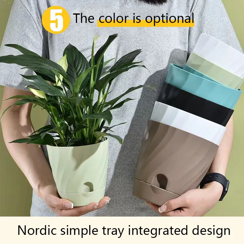 New Nordic Minimalist And Breathable Floor to Ceiling High Balcony Office Planting Succulent Butterfly Orchid Plastic FlowerPots