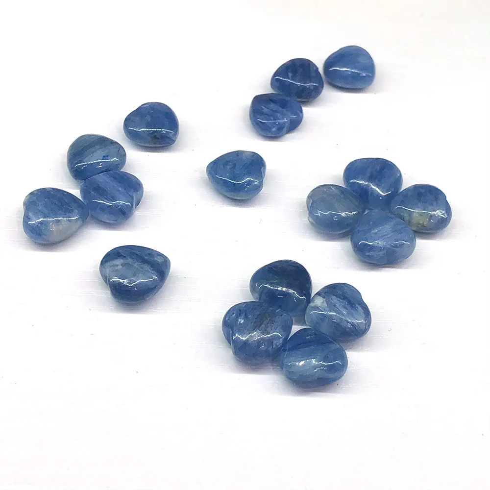 Natural Blue Kyanite Heart Double Sided Crystals Reiki Healing Stones Gemstone Home Room Decoration Gift DIY Jewelry Making