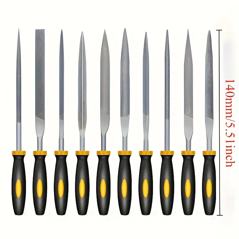 5/10 PCS Hardened Alloy Steel Metal File Set 0.12 X 5.41 Inches Flat Semicircular And Square Files for Precision Tooling