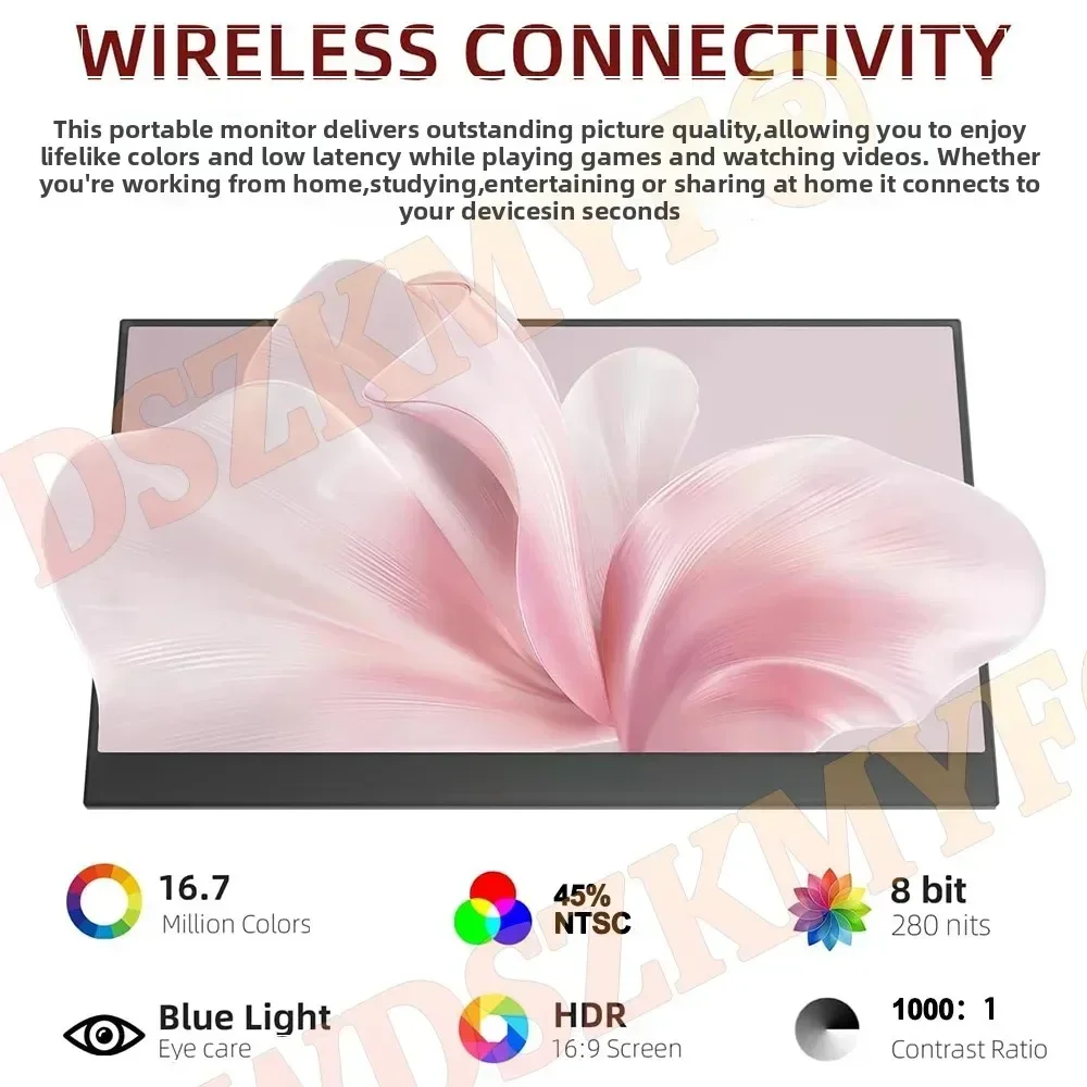 新しい 15.6 インチ ワイヤレス/有線ポータブル FHD 1080P 16:9 IPS パネル セカンダリ ディスプレイ コンピュータ モニター Type-C HDMI Xbox スイッチ ラップトップ用