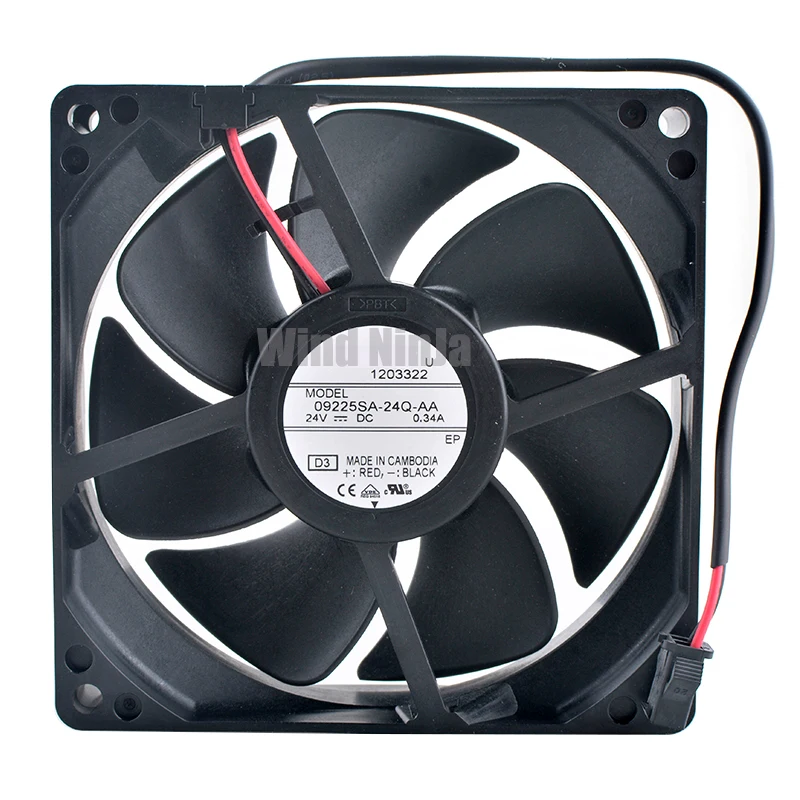 09225SA-24Q-AA 92mm fan 92x92x25mm DC24V 0.34A 3900rpm Dual ball bearing axial flow fan cooling fan for frequency converter