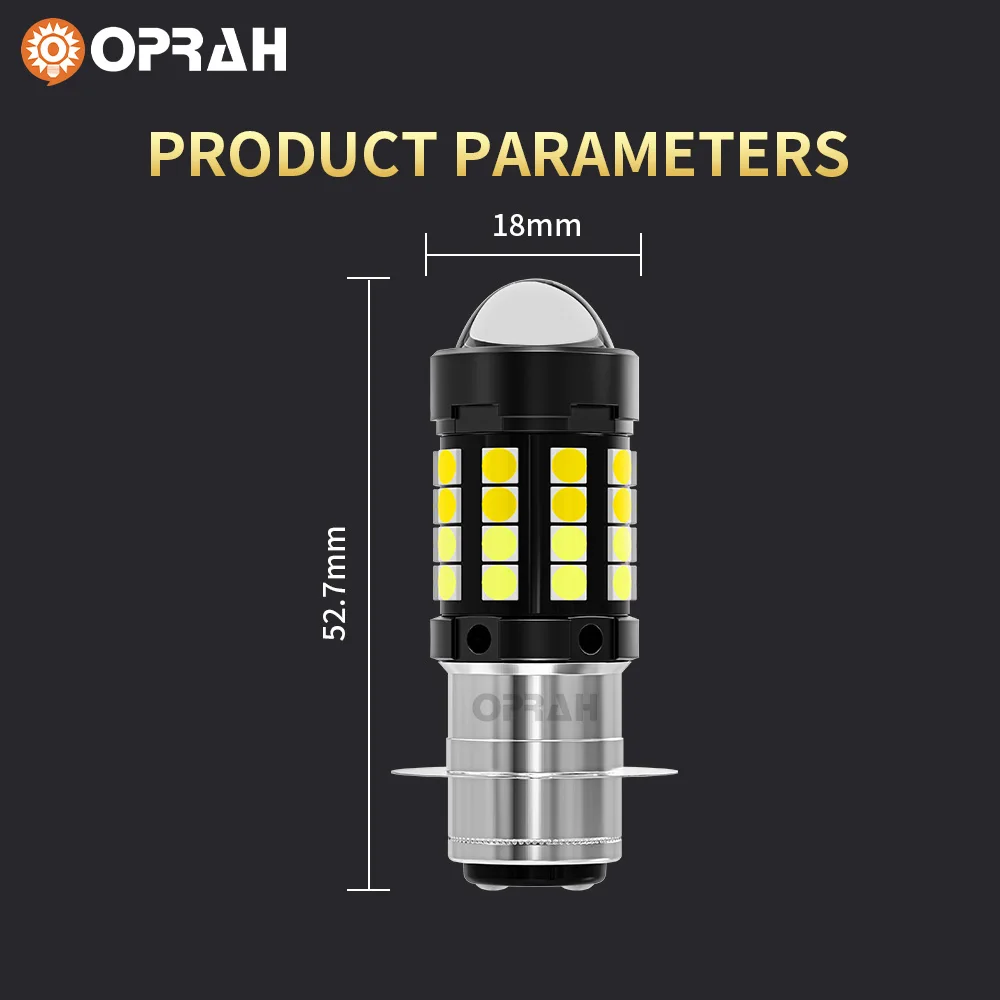 P15D LED Motorcycle Headlight Super Bright 3030 SMD Dual Color White Yellow Hi Lo Beam Lens Fog Lamp for Motobike Scooter Light