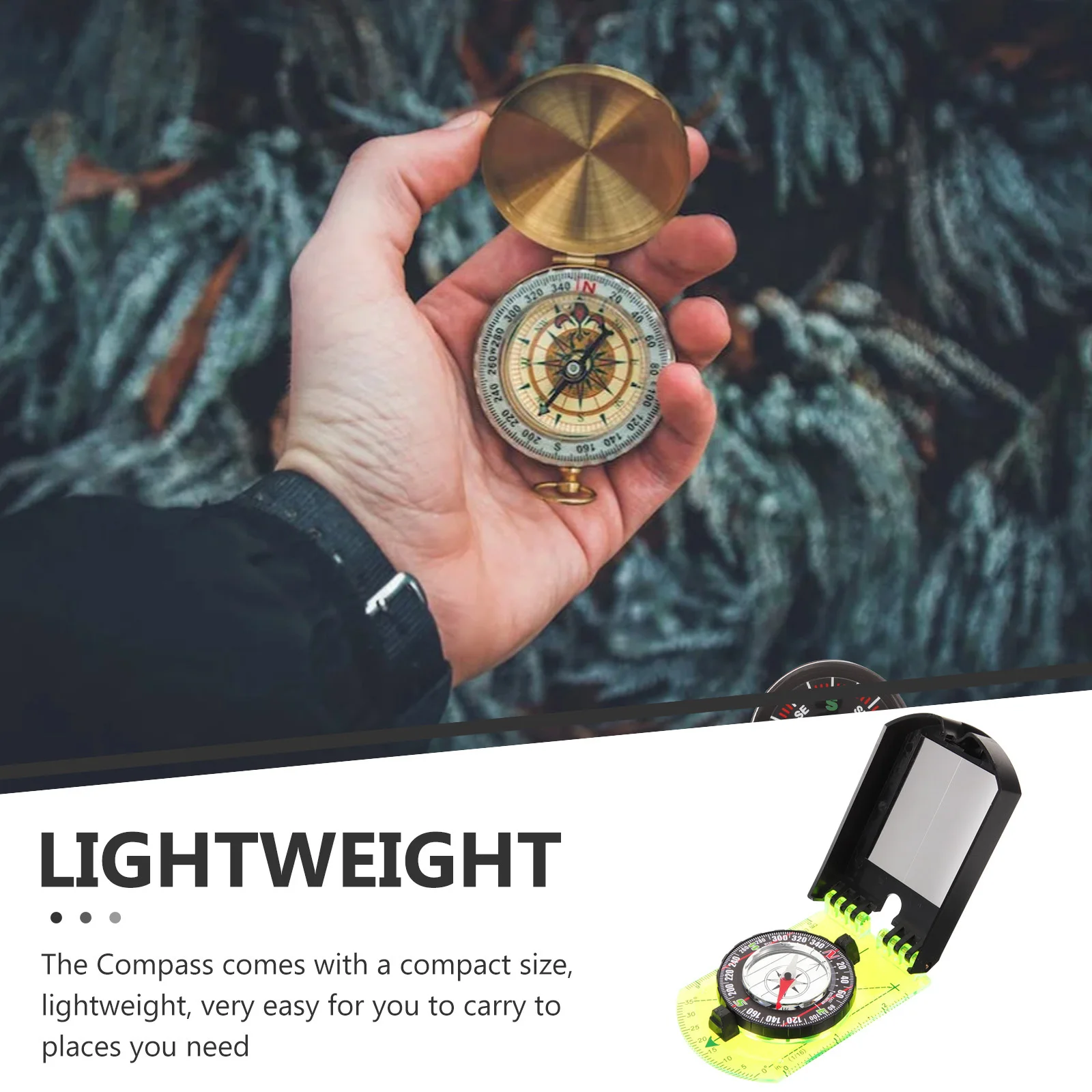 

Travel Compass Map Navigation Tool Lightweight Portable Rigorous Process Acrylic Material Beautiful Appearance Outdoor Hiking