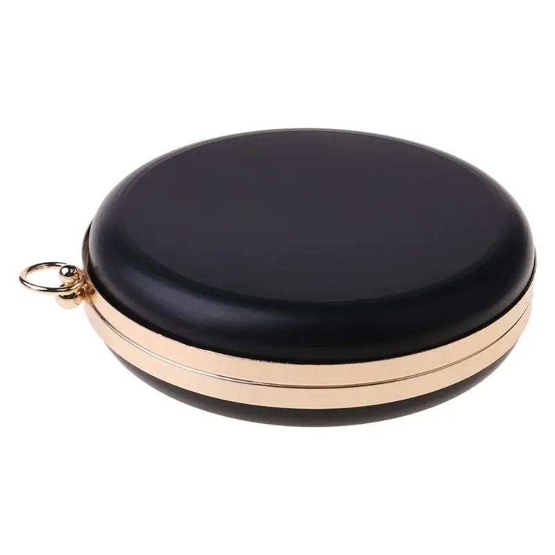 

E74B 18cm Metal Clasps Dinner Round Box Purses Frame Handles for DIY Handbags Kiss Tw