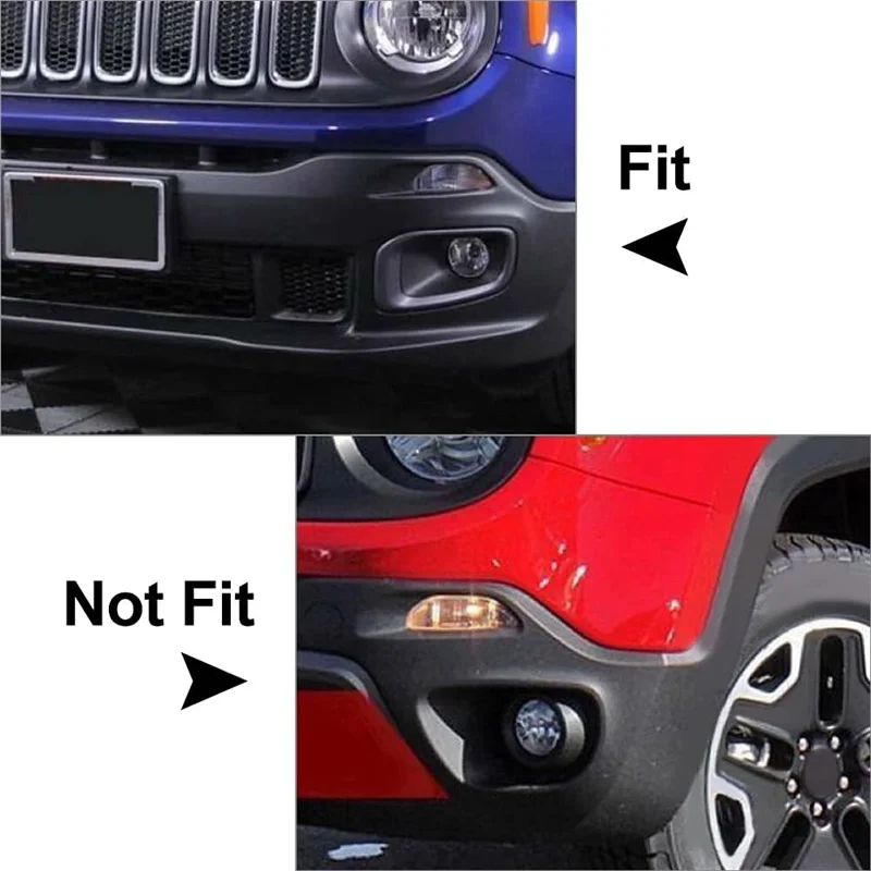 

NEW-Front Bumper Fog Light Lamp Bezel Cover For 2015-2018 Jeep Renegade 5XB28XS9AA 5XB32XS9AA