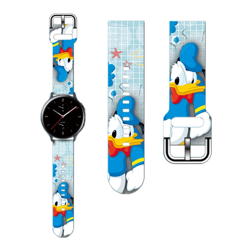 Disney-Mickey e Minnie Pulseira de Silicone para Samsung Galaxy Watch 4, Classic, 46mm, Active 2, Gear S3, Huawei GT 2, 3 Pro Band