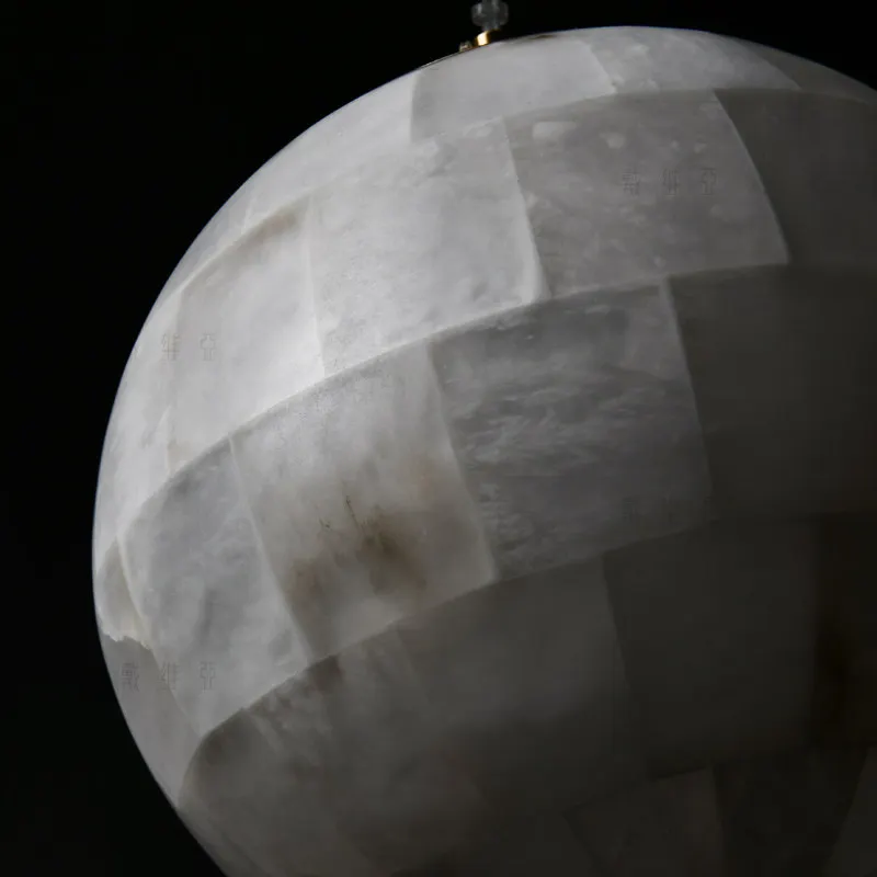 Natural Spanish Marble Spliced Pendant Lamp Creative Bedroom Bedside Table Dining Room Bar Corridor Staircase Alabaster Lighting