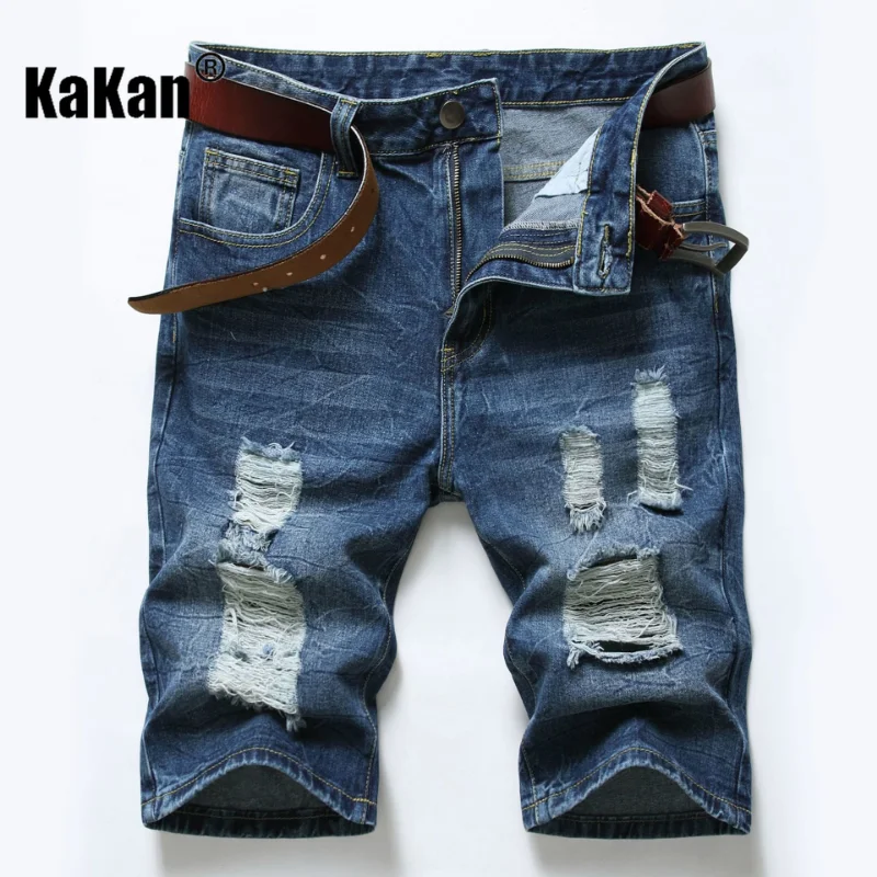 

Kakan - Summer Torn Men's Jeans, European and American New Torn Pants Five-point Jeans K010-003