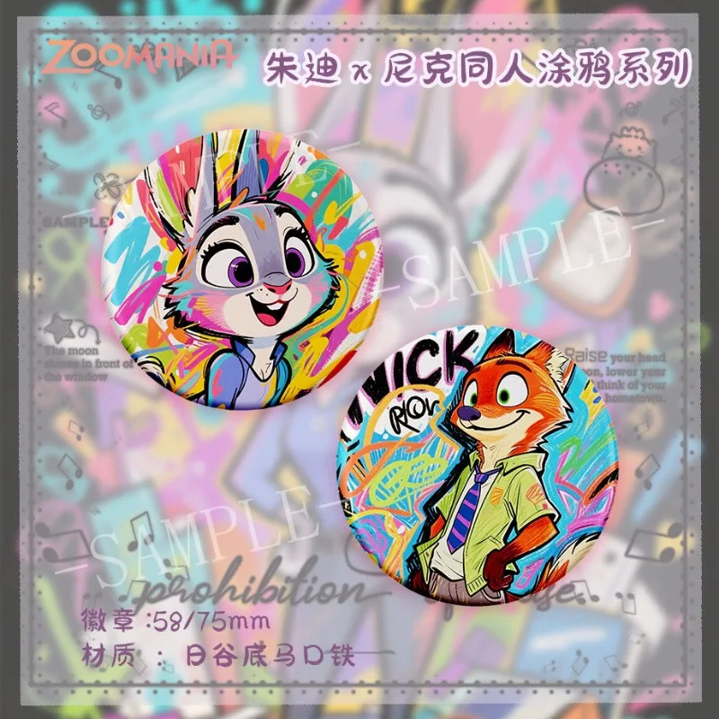 ديزني Zootopia الكرتون لطيف جودي نيك صفعة سميكة سوليد فلاش الإبداعية kawaii شارة حقيبة ظهر الطالب الديكور هدية بالجملة #5