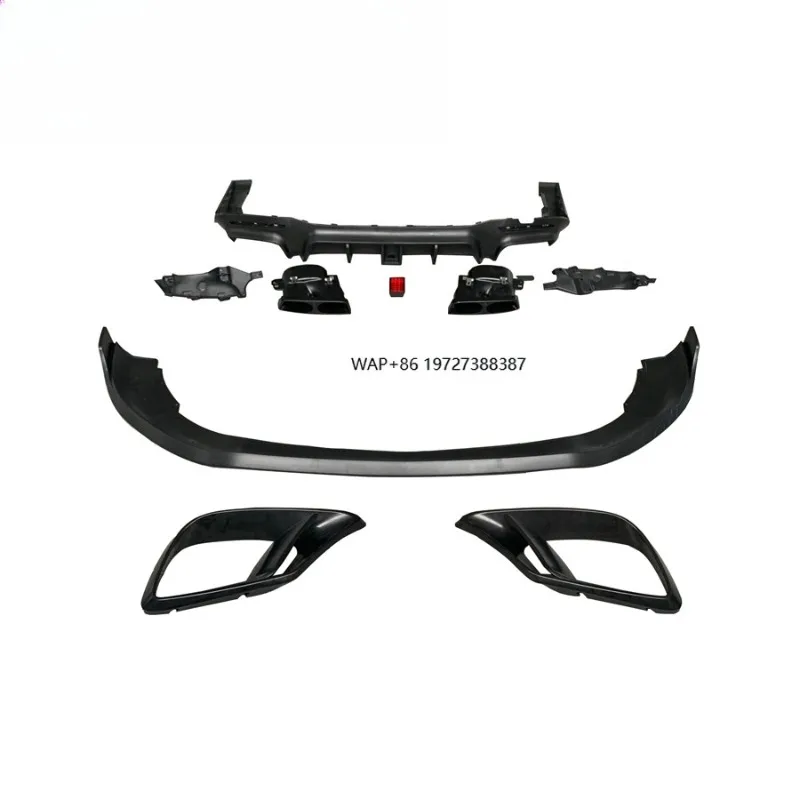 

2020 for S Class W222 S63 S65 Front Lip Diffuser Front Skirt Rear Diffuser Muffler Tips Unpainted MB Brand PP Material
