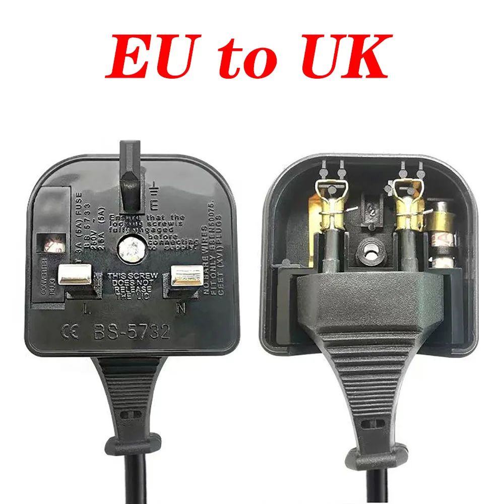 10pcs  European EU 2 Pin to UK 3Pin Power Socket Travel Plug Adapter Converter  ﻿