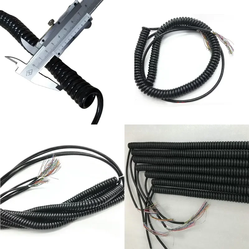 Hot Sale 16-Core CNC Cable Spiral Wire Telescopic Cable 5 to 6 Meters Spring Spiral Cable
