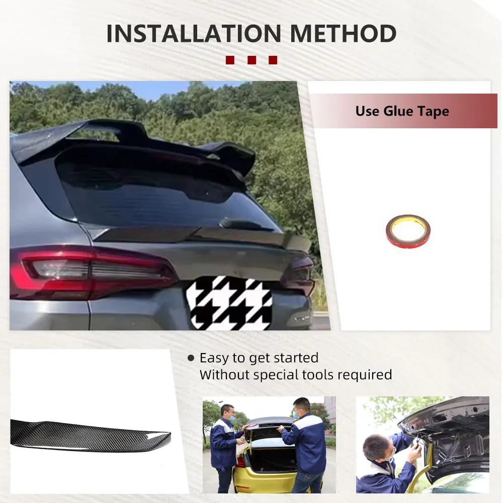 جناح سبويلر خلفي للسيارة BMW X5 G05 X5M F95 2020-2025 ألياف الكربون الخلفي الأوسط سبويلر الجناح الشفاه