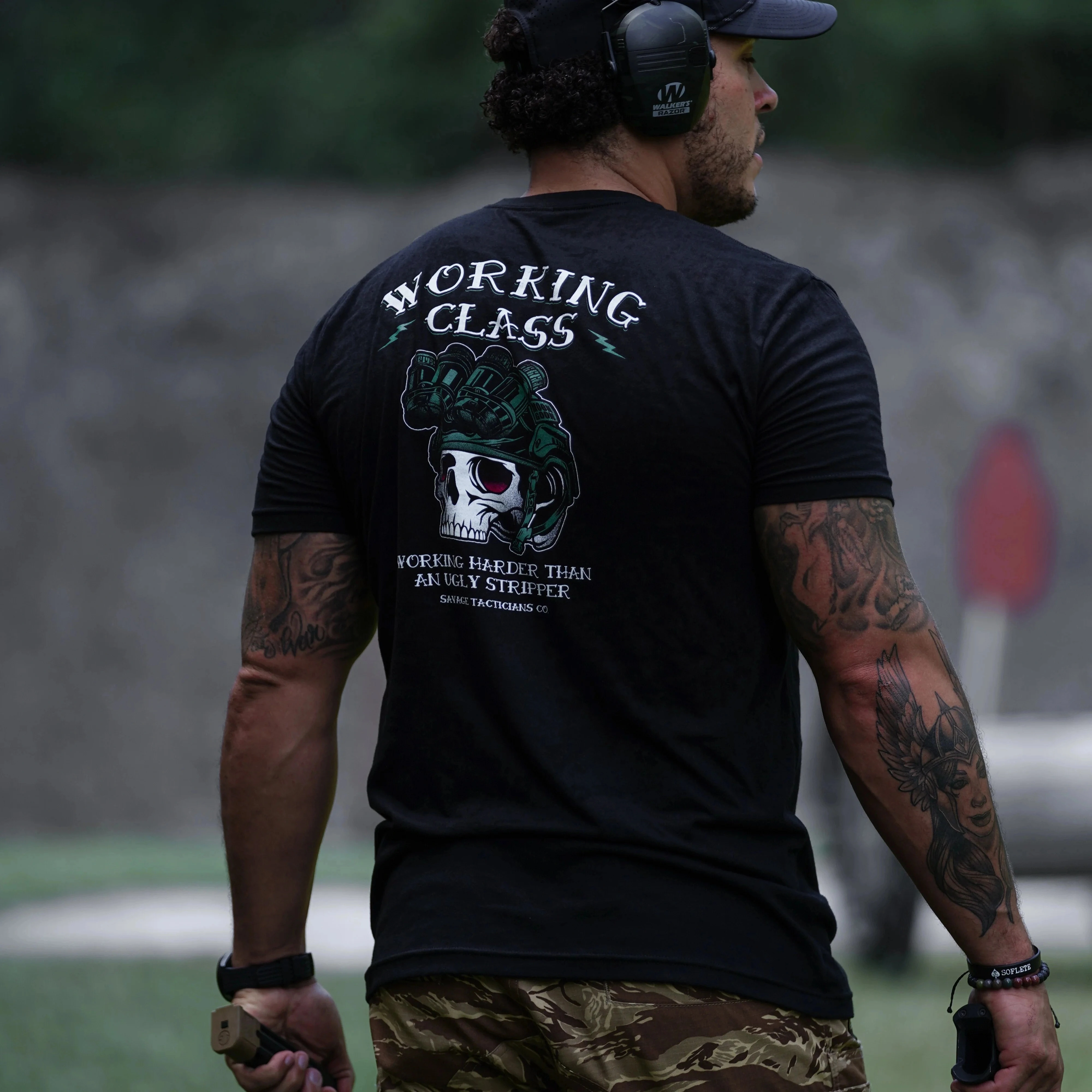 Heavy Equipment Operator Shirts - T-shirt tattica con stampa teschio a