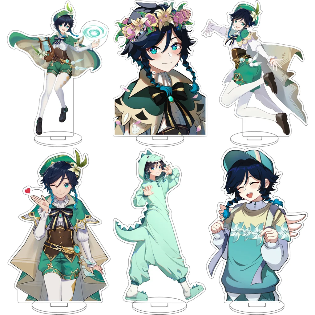 

16CM Game Anime Genshin Impact‌ Venti Cos Acrylic Figure Stand Lovely Chrismas Gifts Cute Ornaments