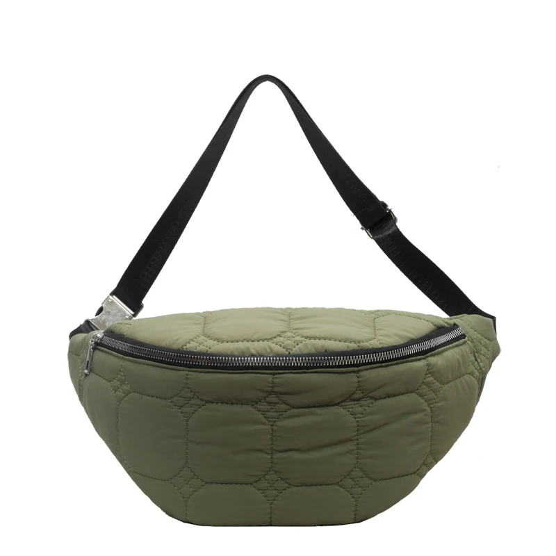 Winter Trend Female Chest Bag Nylon Waist Pack Down Fabric Cotton Shoulder Crossbody Bags Fanny Pack Brand Waist Bag Purses