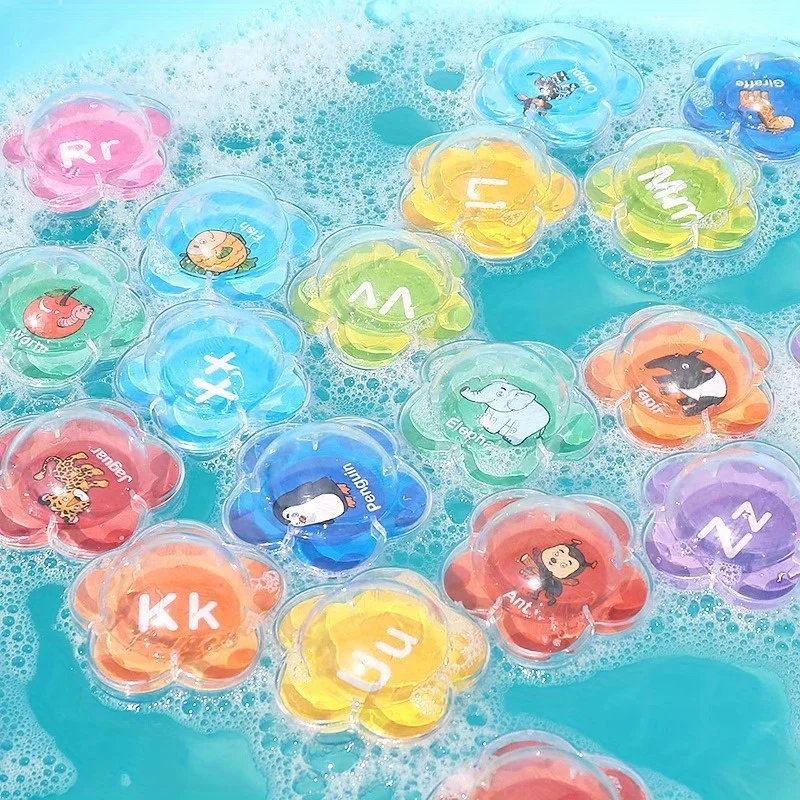 1 Set Floating Bath Toys Alphabet Numbers Animals, Non-Toxic Waterproof Educational Toy Set for Kids Bath Time Learning