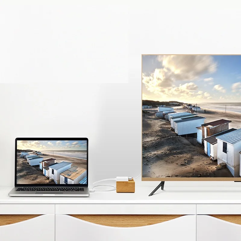 UGREEN HDMI-kompatibel zu AV-Konverter, dreifarbiger RCA-Computer, TV-Schnittstelle, Audio- und Video-Konvertierung, Kopflänge 0,5 m, Leitung