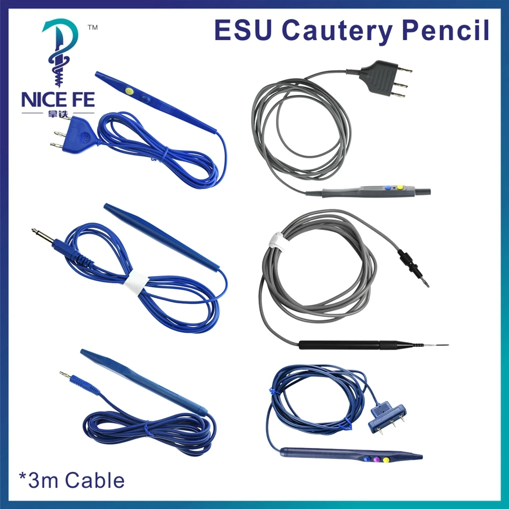 

High Voltage Pencil And Knife Hand Foot Control Extendable Pen 2.4mm Needle Electrode Head electrosurgical ESU pencil Compatible