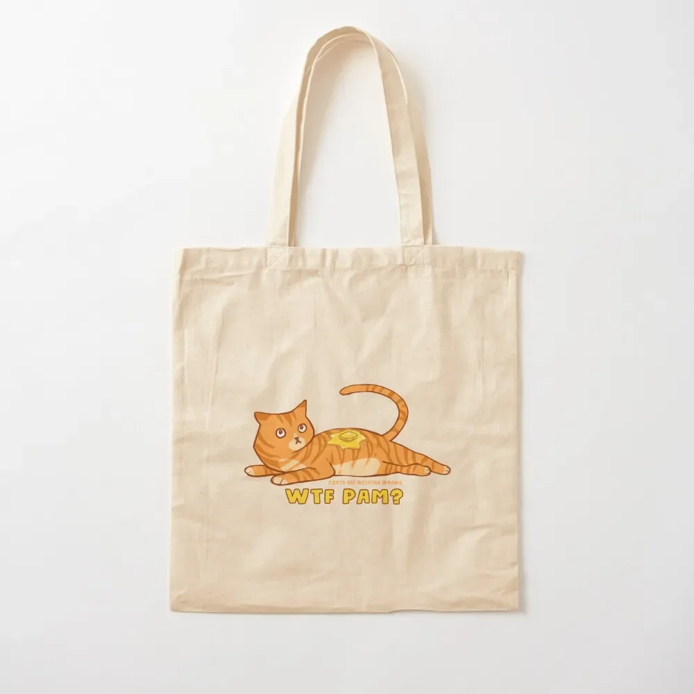 WTF PAM? Jorts Did Nothing Wrong - orange cat with butter Tote Bag Women's bag hand bags Women's shopping bag tote women