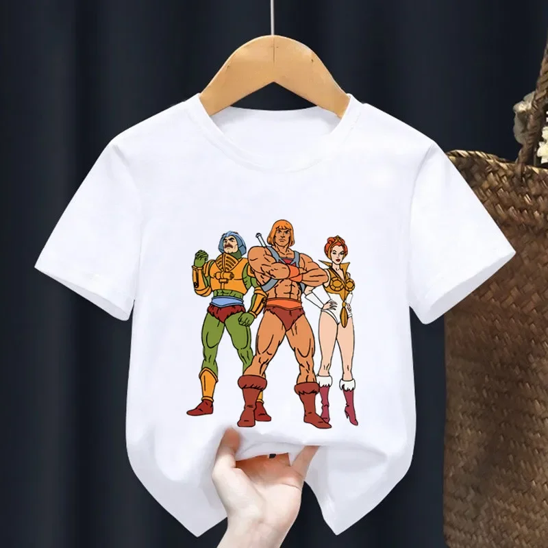 Masters of The Universe He-Man Print Kids T shirt Girls New Summer Tops Baby Boys Clothes Cartoon Children Short Sleeve T-shirt