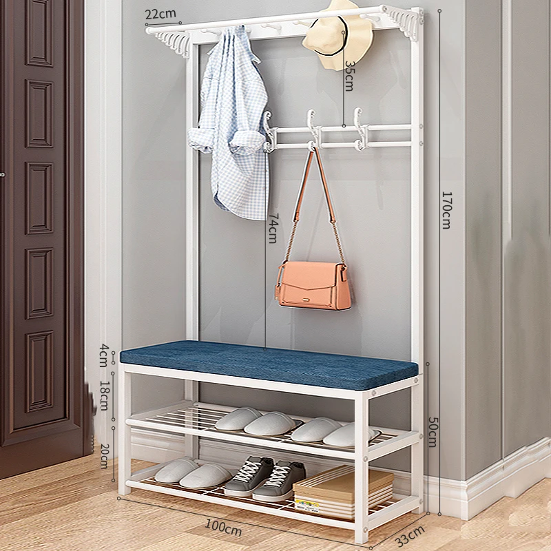 Minimalist Metal Hat Clothing Rack Shoe Shelves Entrance Hall Furniture Coat Rack Storage Hallway Perchero Bedroom Wardrobes