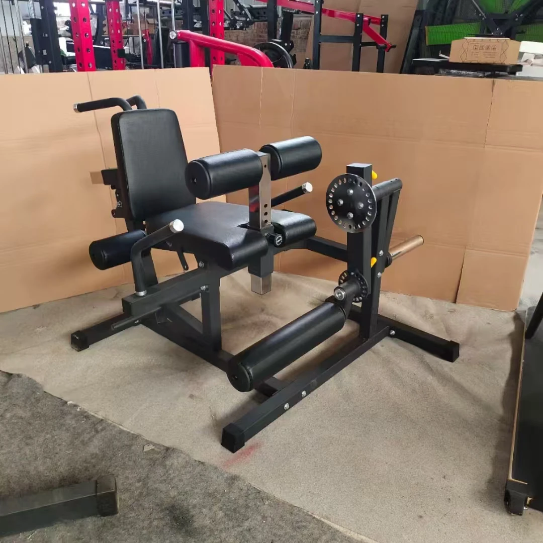Extensión de pierna asientada de peso libre comercial, placa ajustable para Fitness, máquina de extensión de pierna cargada y rizos con almacenamiento de placa