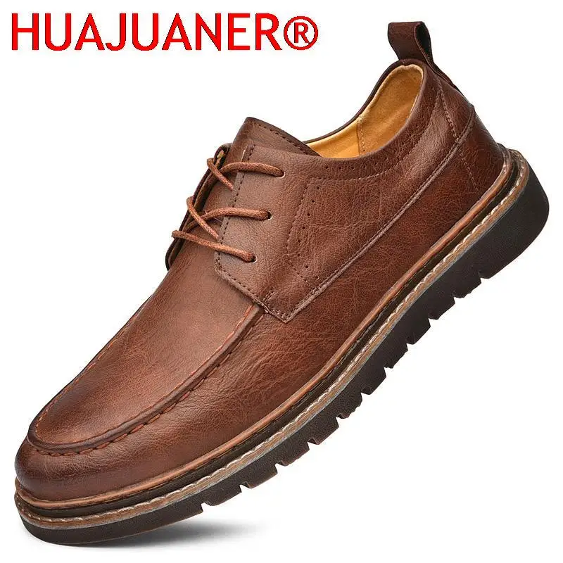 

Split Leather Classic Men Casual Shoes Lace Up Microfiber Men Shoes Quality Men Leather Shoes Welt Stitching Bussiness Shoes Man