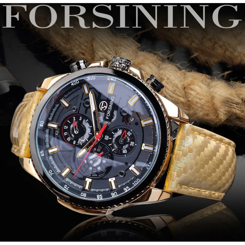 Free Shipping OUTLETSHot Sale of New Products forsining Waterproof Multifunctional Mechanical Watch Men's Fashion Automatic Mech