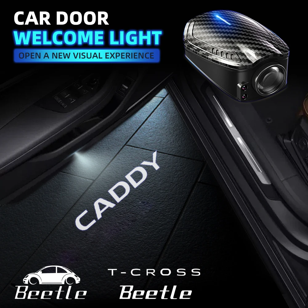 2 stücke USB wiederauf ladbar für Käfer T-Cross Caddy Logo mk3 mk4 mk5 mk6 mk7 Autotür HD LED-Lampen Projektor mit freundlicher Genehmigung Willkommen Lichter