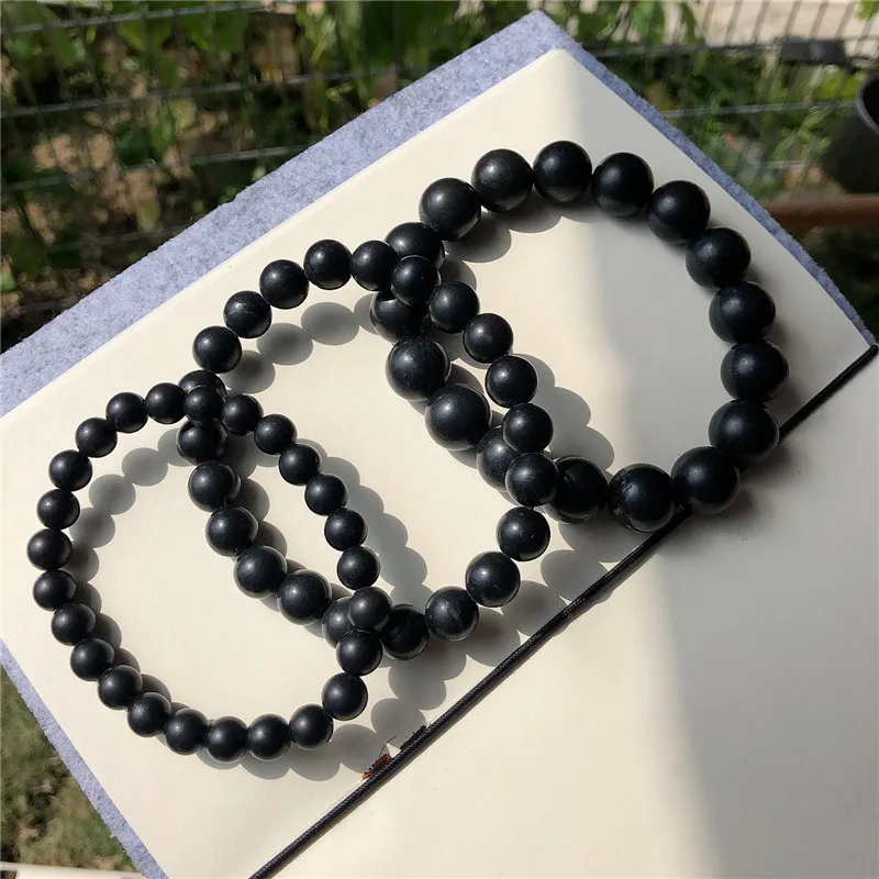 Natural Bianshi Bracelet with Complete Specifications Sibin Black Bianshi Bracelet Men's and Women's Buddha Beads