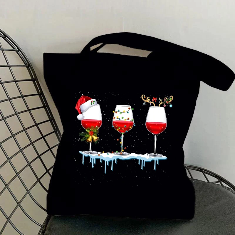 

Fashion Women Girl Handbag New Christmas Pattern Printing Shoulder Bag Casual Shopping Bag Tote Bag Large Capacity Canvas Bag