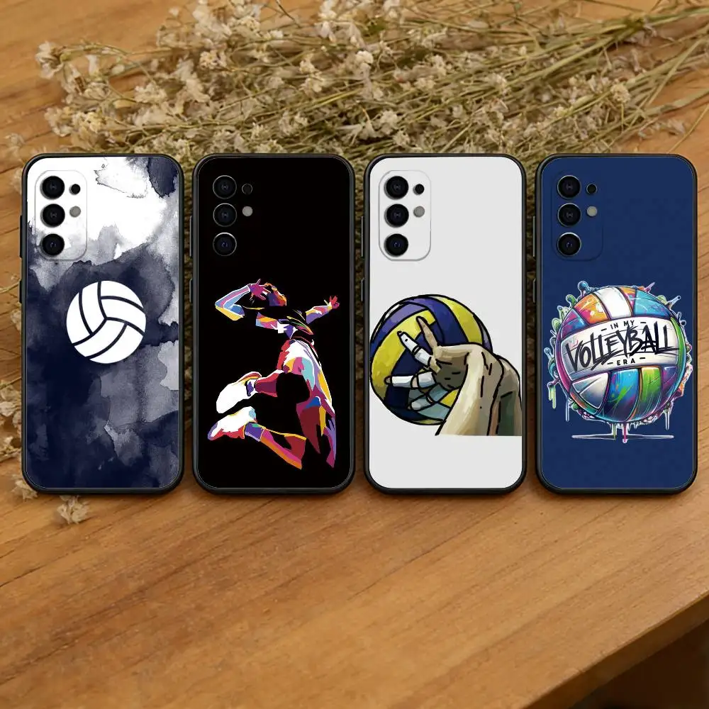 

Volleyball Painted Phone Case Black Silicone Soft For Samsung S25,S24,S21,S22,S23,S30,Ultra,S20,Plus,Fe,Lite