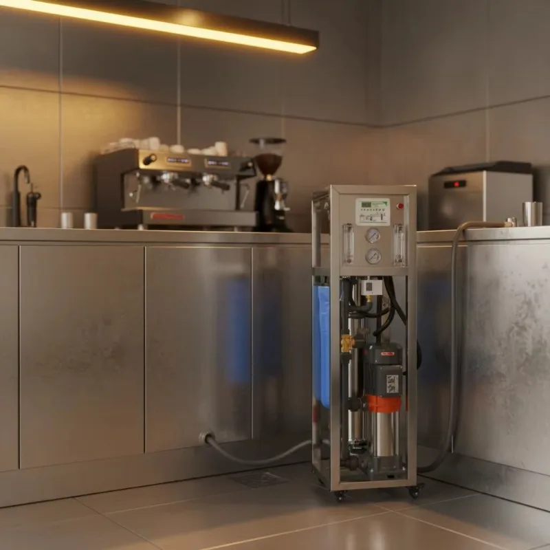 Commercial RO Water System 250LPH 1600GPD Slim For Boutique Coffee Shop Beverage Espresso Solution SUS304