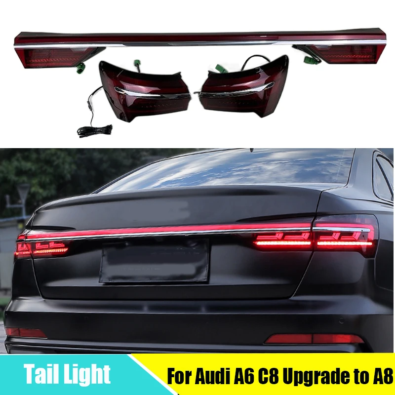 

Through Taillight Tail Light Signal Reversing Parking Lights For Audi A6 C8 2019-2020 Upgrade to A8 Rear LED Lamp