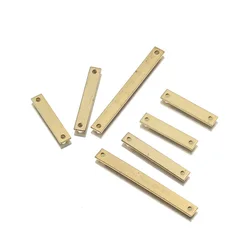 20Pcs Double Hole Rectangle Bar Raw Brass Metal Stamping Blank Horizontal Connector For Diy Necklace Bracelet Jewelry Making