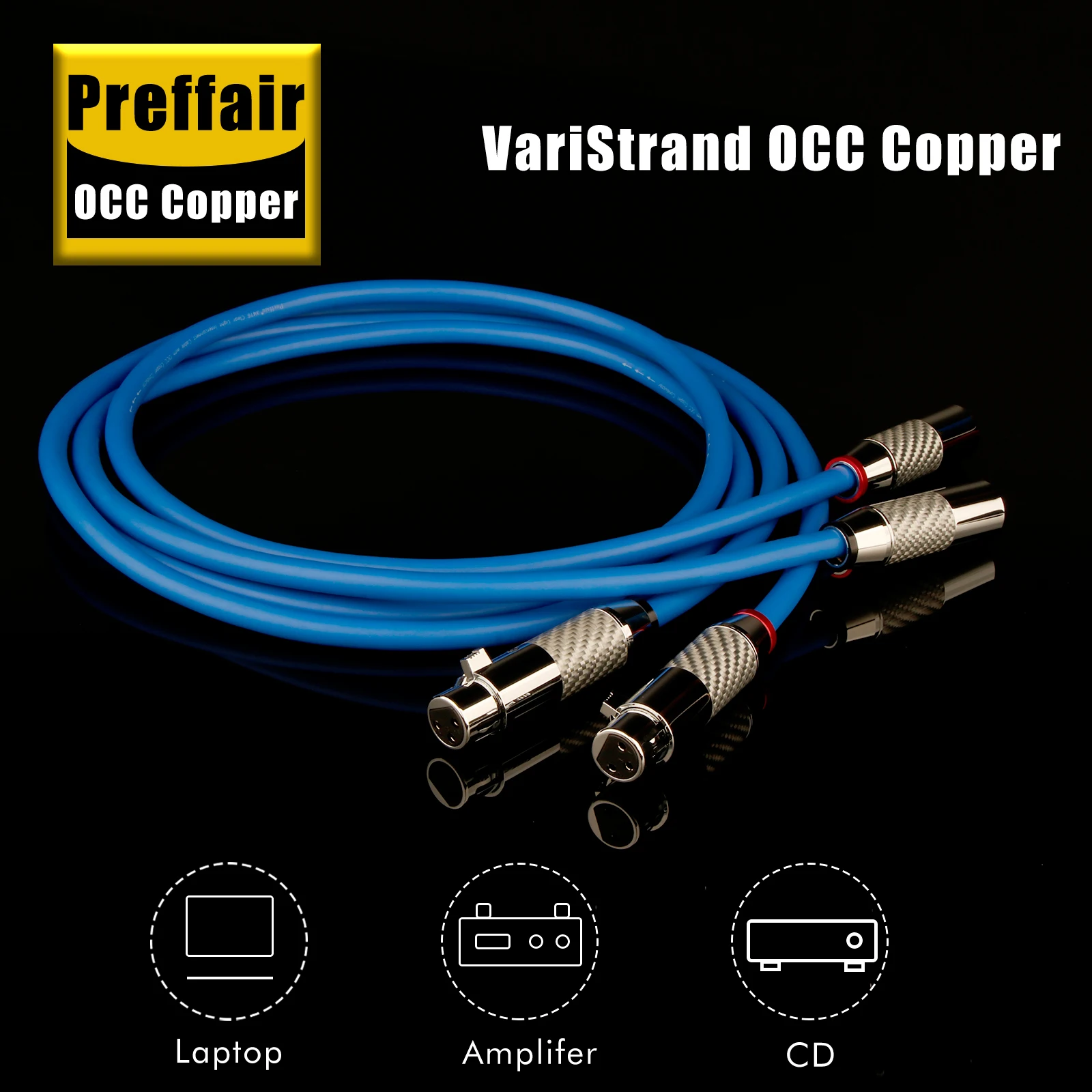 Preffair X416XR1802 XLR Balanced Cables 3Pin XLR Plugs Interconnect Audio Cables for Amplifier CD DVD Player --1 Pair