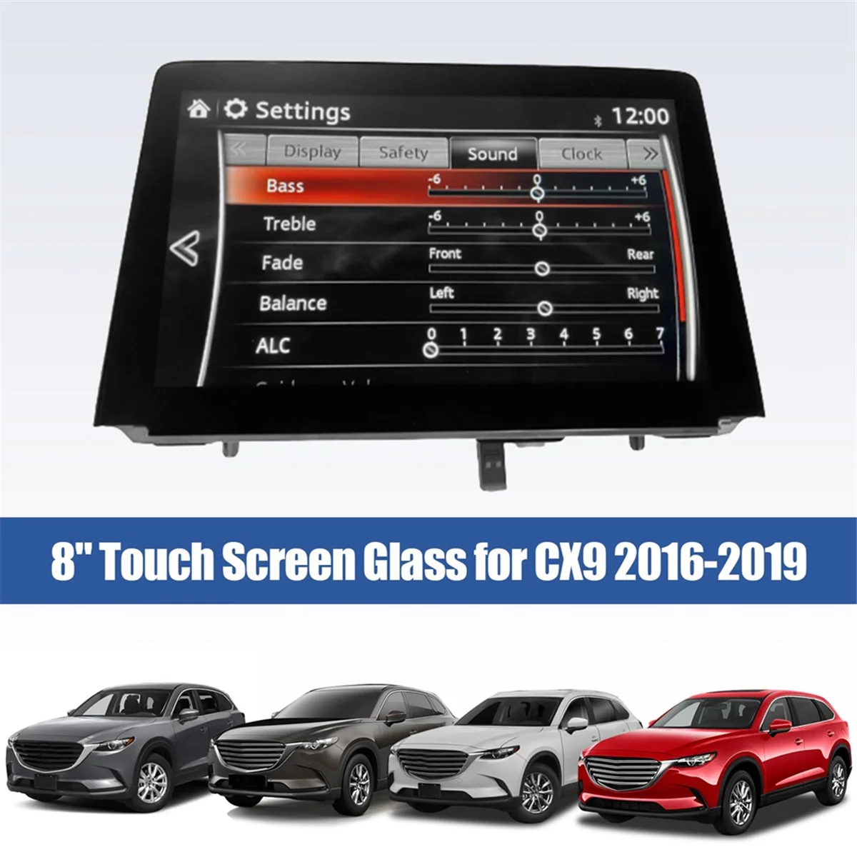 Kaca layar sentuh 8 inci Digitizer pengganti navigasi untuk Mazda CX9 CX-9 2016-2019 TK49-611J0 TK49-611JA TK49-611JB